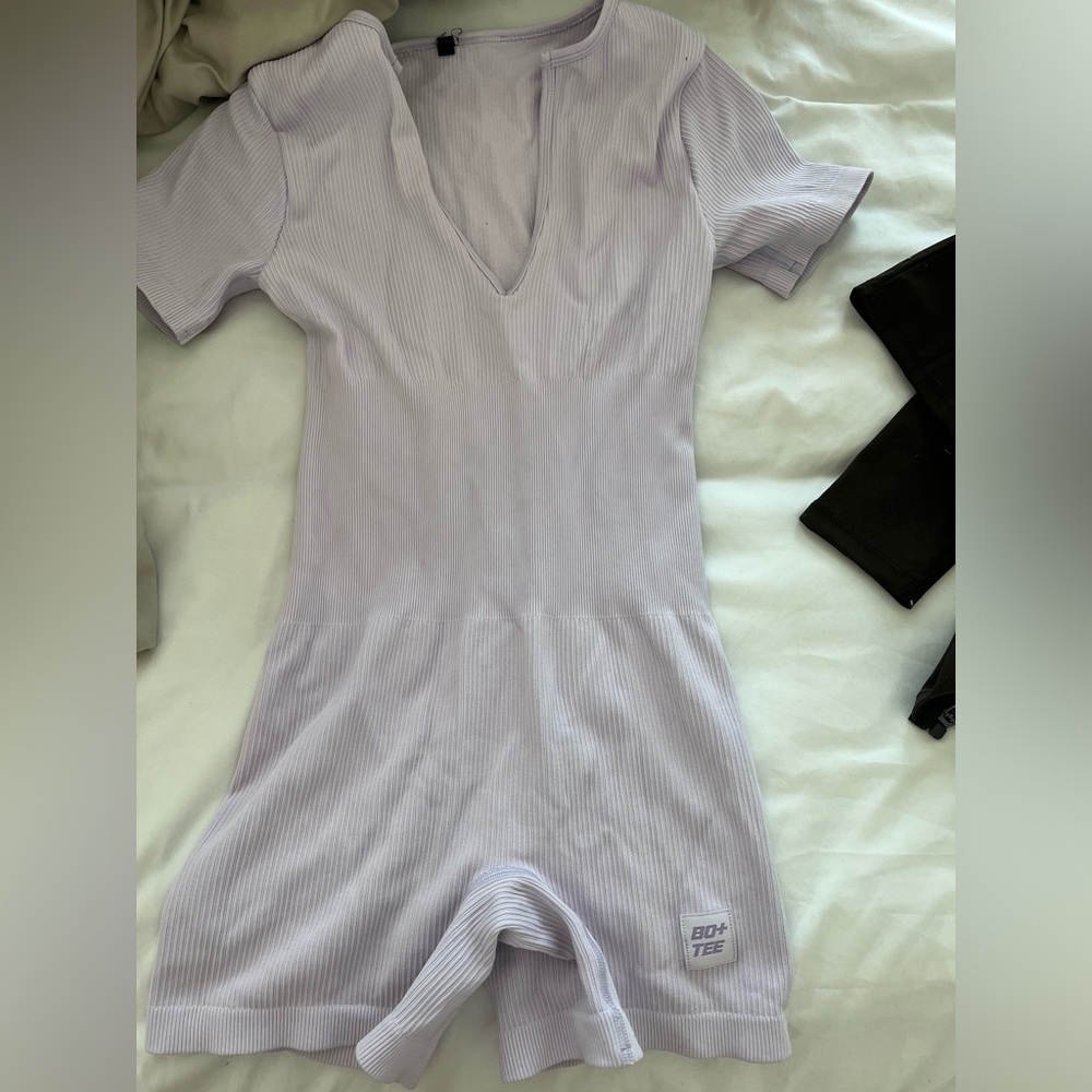 Bo+Tee Light Purple Ribbed Jumpsuit